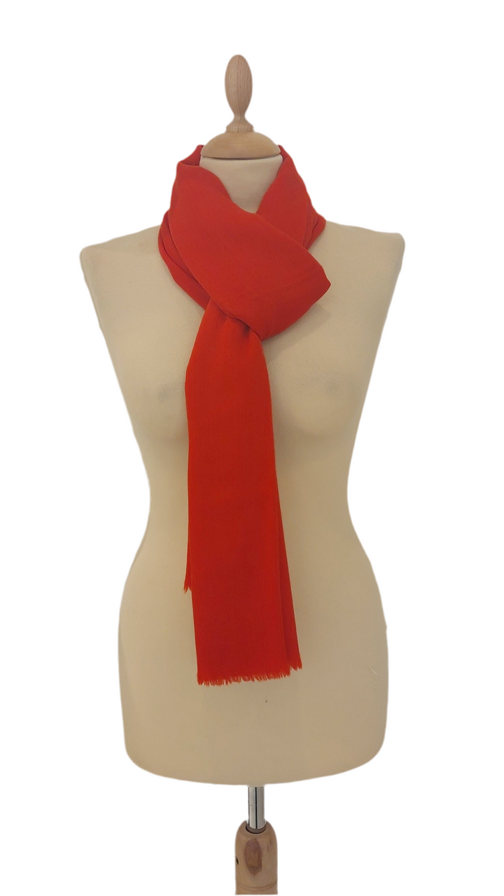 Rania Brick Red  Plain Pashmina Scarves