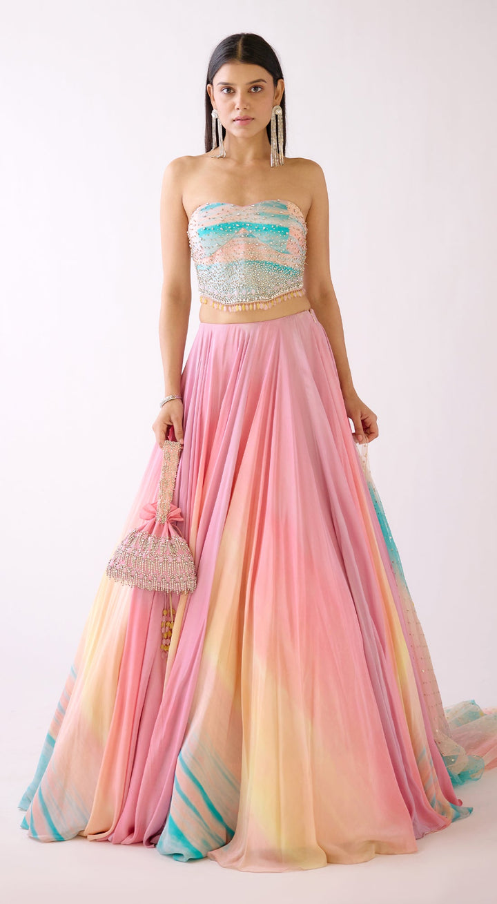 Sandscape Corset Lehenga Set | Basanti Kapde Aur Koffee