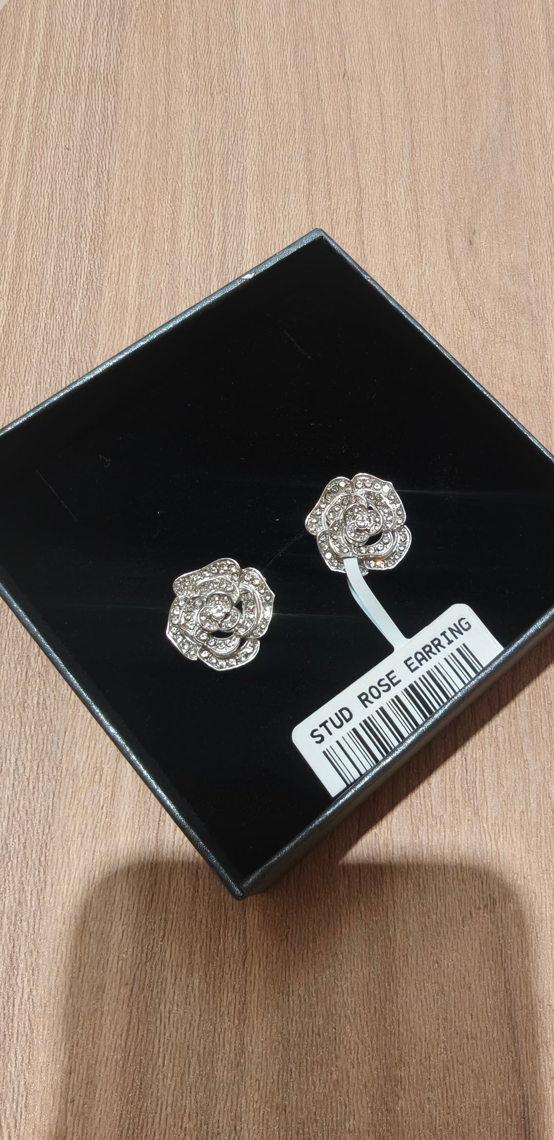 Crystal Rose Blossom Stud Earrings |Inaayat By Divya Tainmi