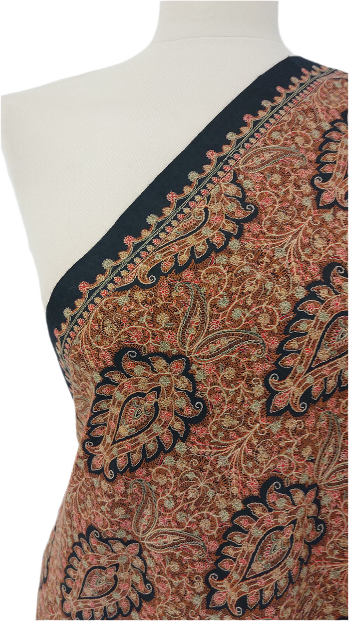 Siya Black Cashmere Shawl | House Of Inaayat