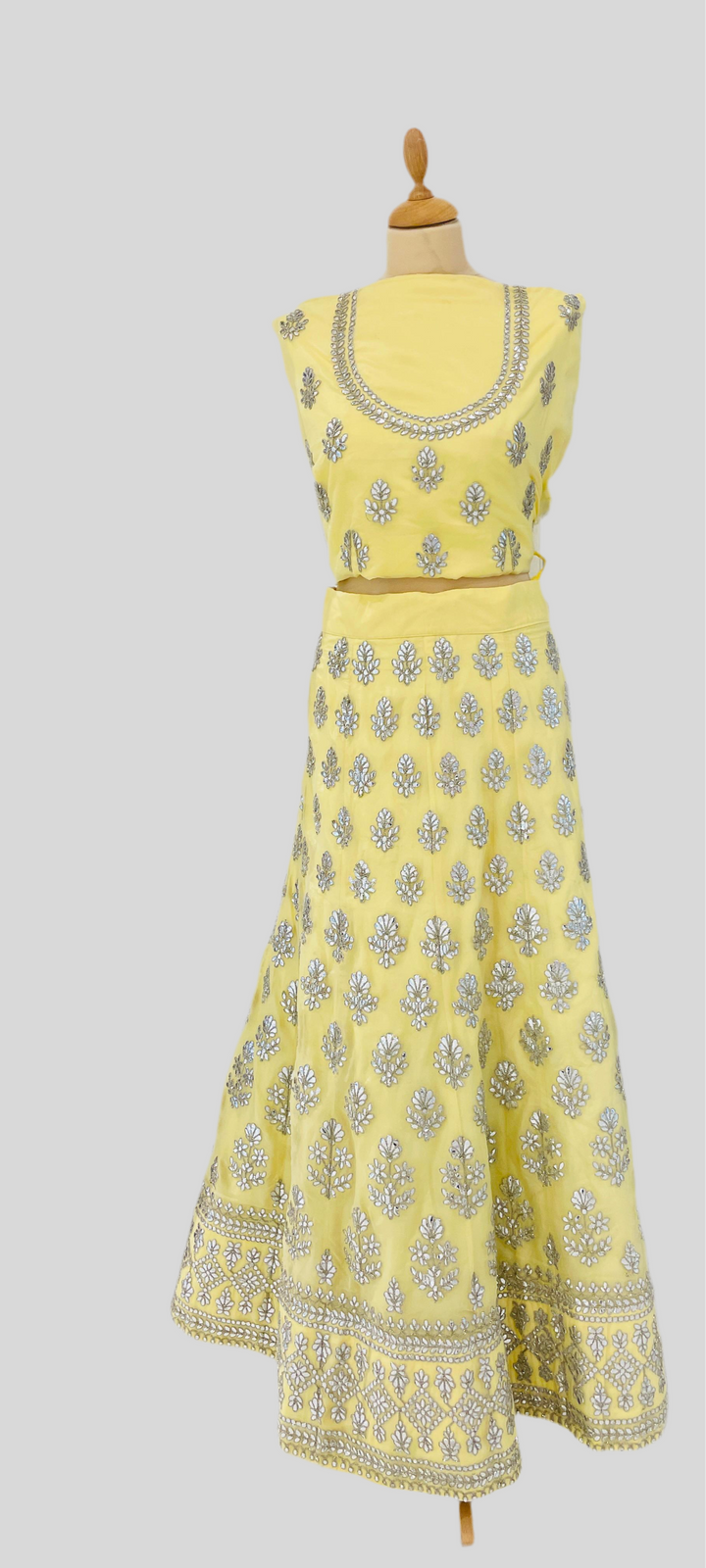 Shagun Pastel Yellow Lehenga (Unstitched) | Inaayat by Divya Taimni