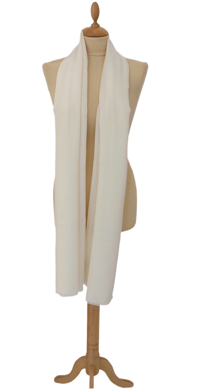 Rania White Plain Pashmina Scarves
