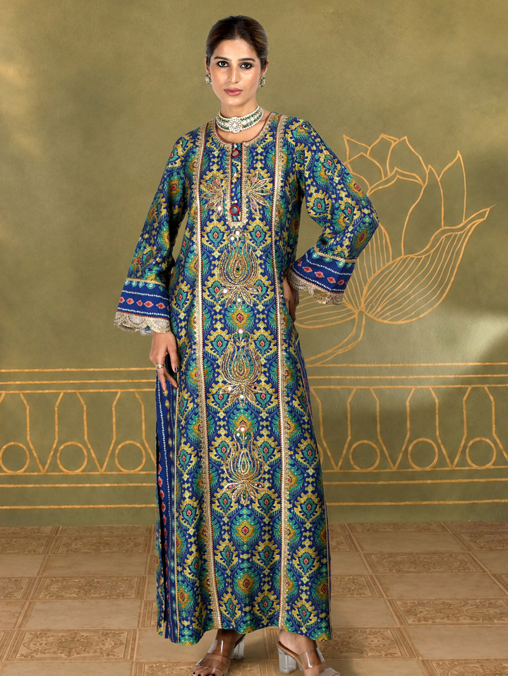 Isharya Ikat Bandhini Kaftan Dress | The Bumble Bee