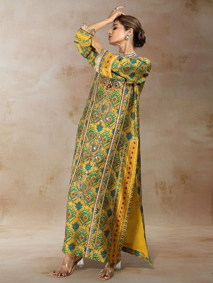 Inaya Ikat Bandhini Kaftan Dress| The Bumble Bee