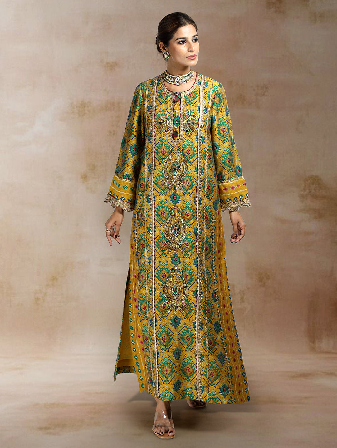 Inaya Ikat Bandhini Kaftan Dress| The Bumble Bee