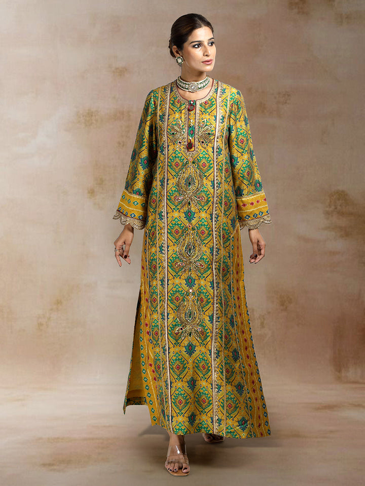 Inaya Ikat Bandhini Kaftan Dress| The Bumble Bee