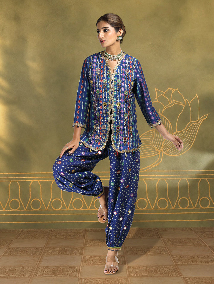 Meher Embroidered Jacket Set with Balloon Pants| The Bumble Bee