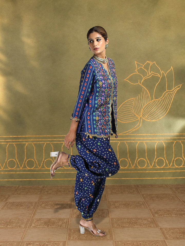 Meher Embroidered Jacket Set with Balloon Pants| The Bumble Bee