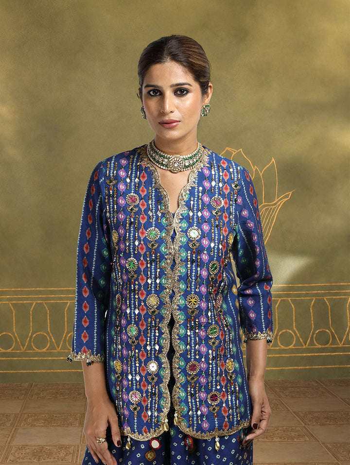 Meher Embroidered Jacket Set with Balloon Pants| The Bumble Bee