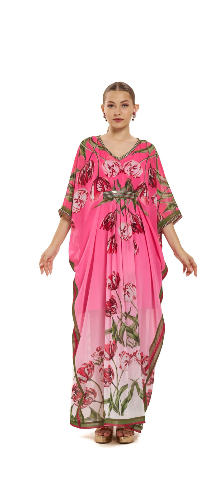 Fuschia Flora Kaftan | Pria Kataaria Puri