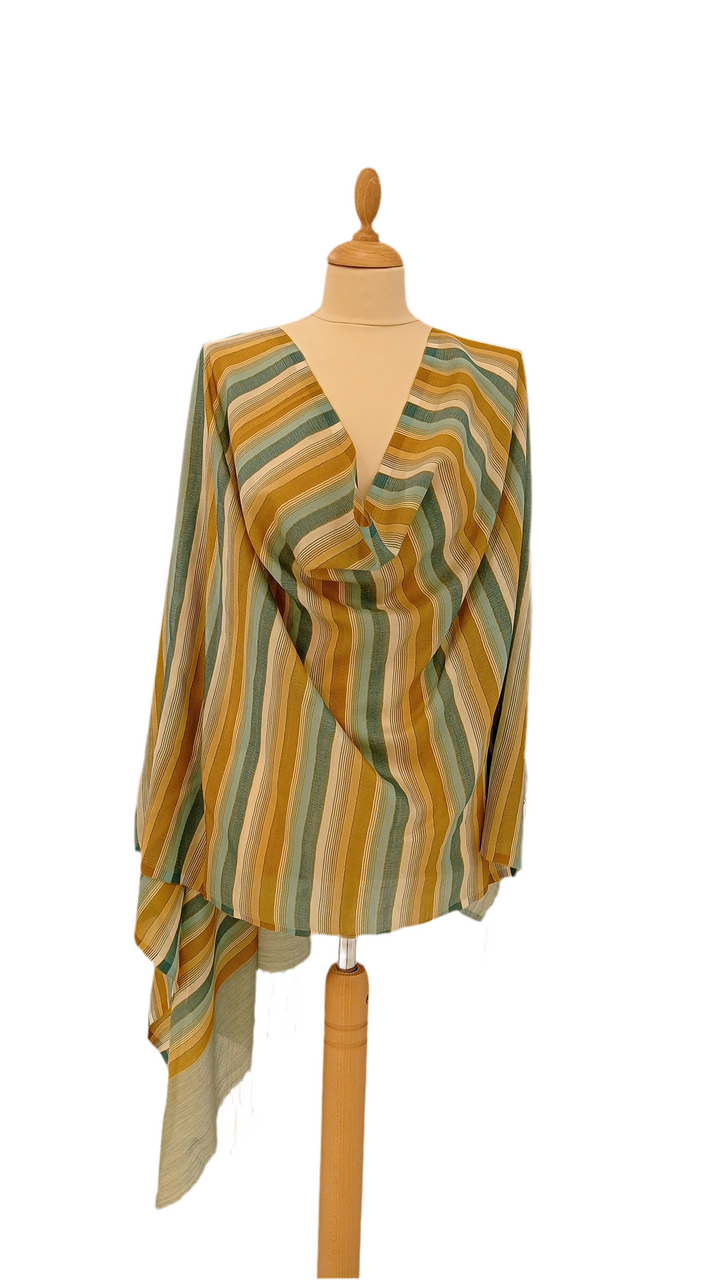 Green blue mixed  Cashmere Scarf