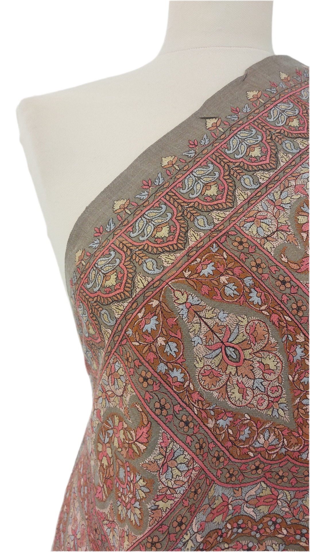 Siya Beige Cashmere Shawl | House Of Inaayat