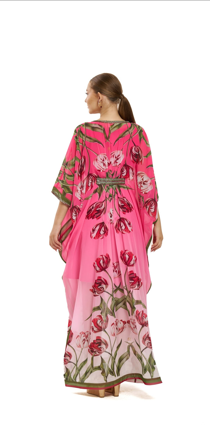 Fuschia Flora Kaftan | Pria Kataaria Puri