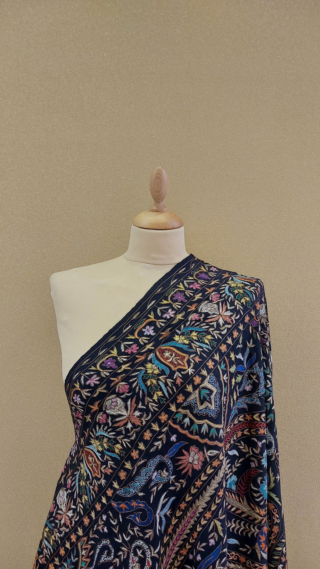 Midnight Blue Pashmina Shawl |House Of Inaayat