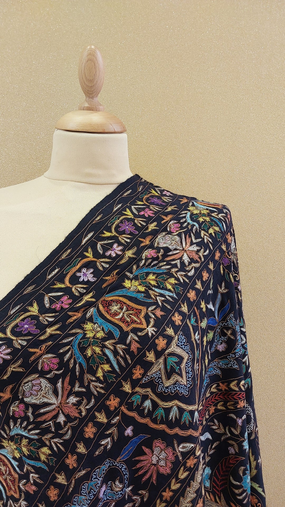 Midnight Blue Pashmina Shawl |House Of Inaayat