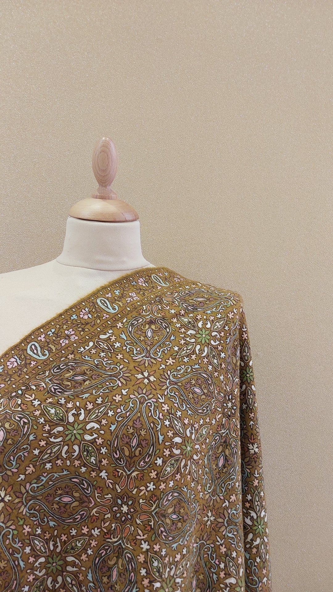 Mustard Brown Multicolor Paisley Wrap | House Of Inaayat