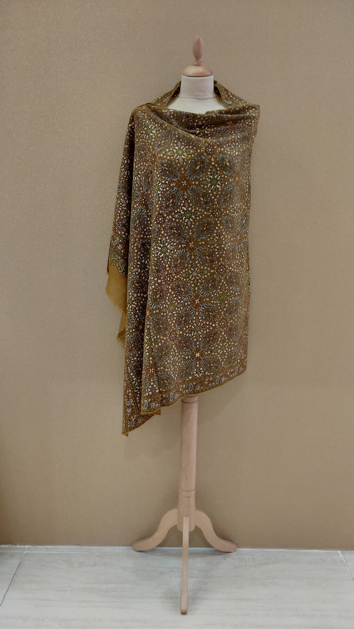 Mustard Brown Multicolor Paisley Wrap | House Of Inaayat