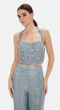The Electric Indigo Corset & Sharara Set| Basanti Kapde Aur Koffee