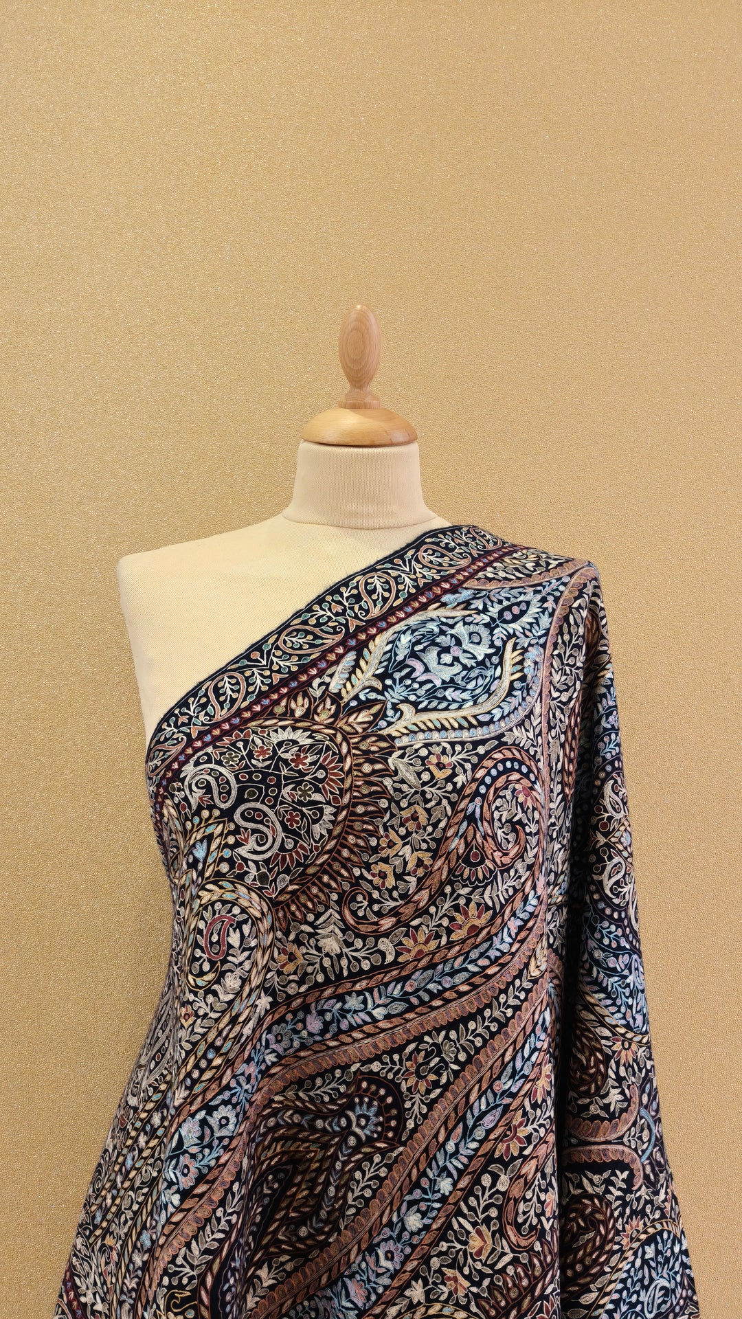 Navy Blue Pashmina Shawl |House Of Inaayat
