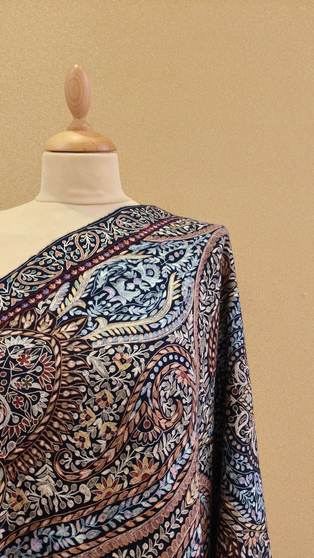 Navy Blue Pashmina Shawl |House Of Inaayat