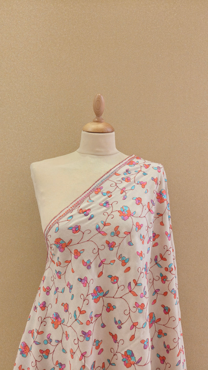 Cream Pashmina Shawl |House Of Inaayat