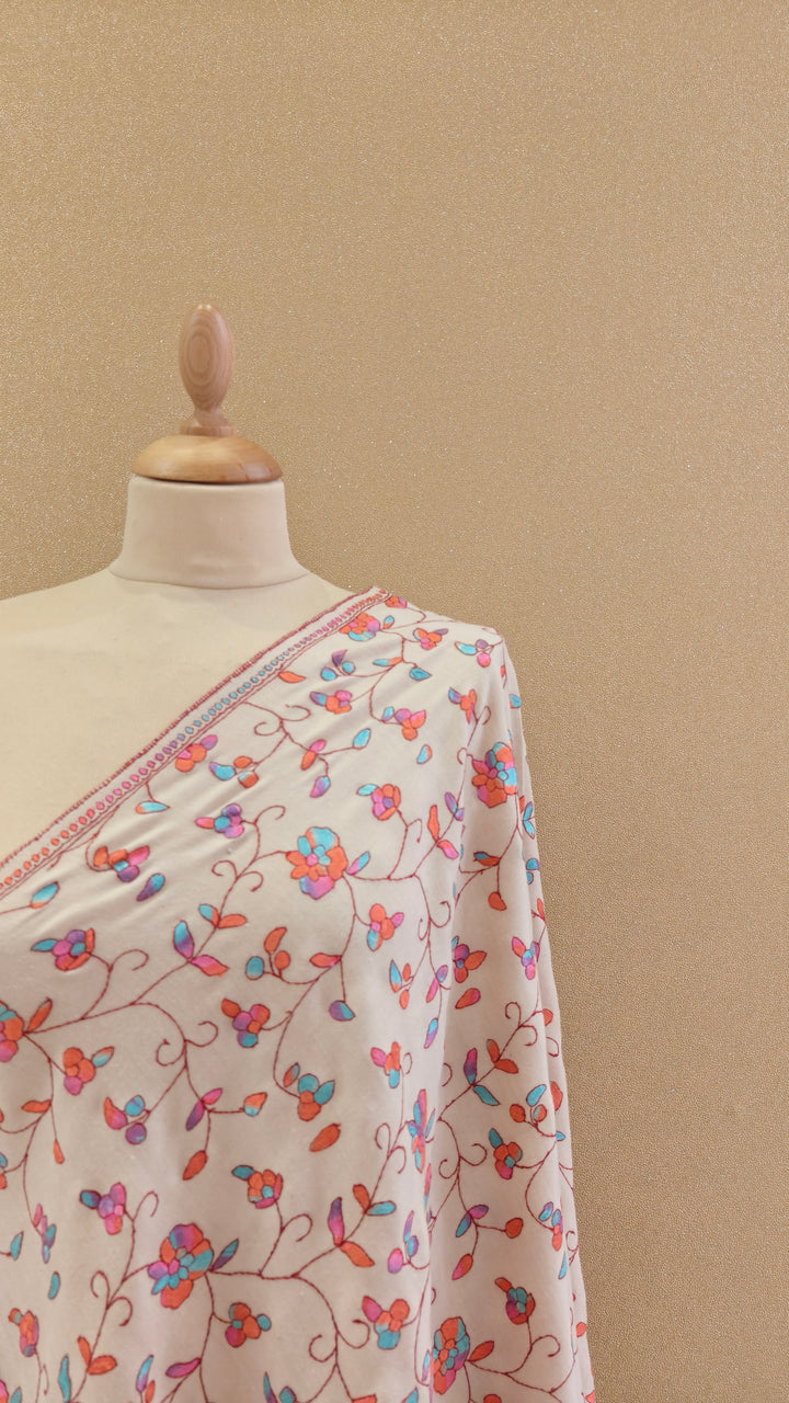Cream Pashmina Shawl |House Of Inaayat
