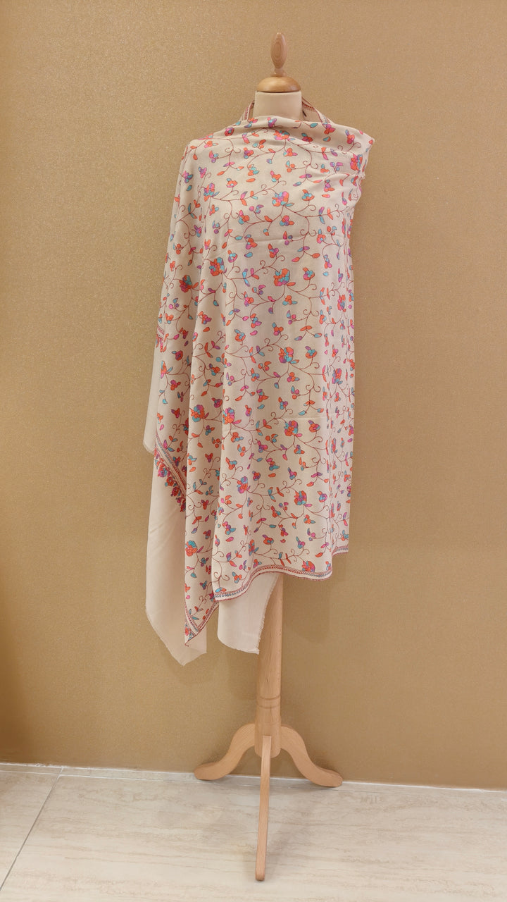 Cream Pashmina Shawl |House Of Inaayat