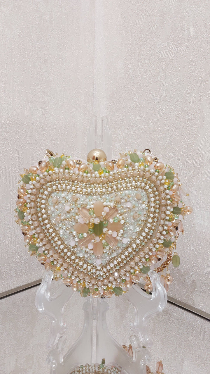 Beaded Heart-Shaped Clutch| Al Falah