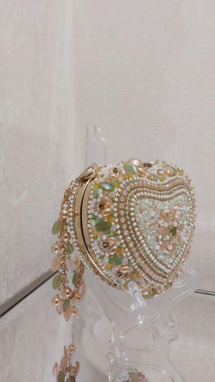 Beaded Heart-Shaped Clutch| Al Falah