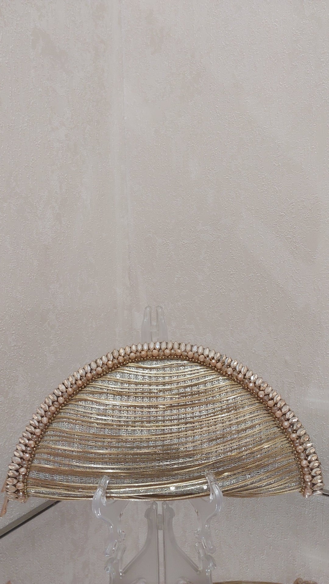 Gold Half-Moon Embellished Clutch| Al Falah