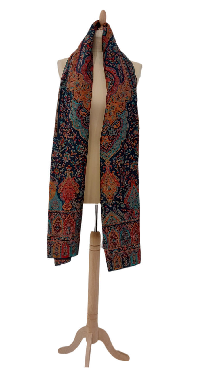 Bhoomi Midnight Blue Cashmere Shawl |House Of Inaayat