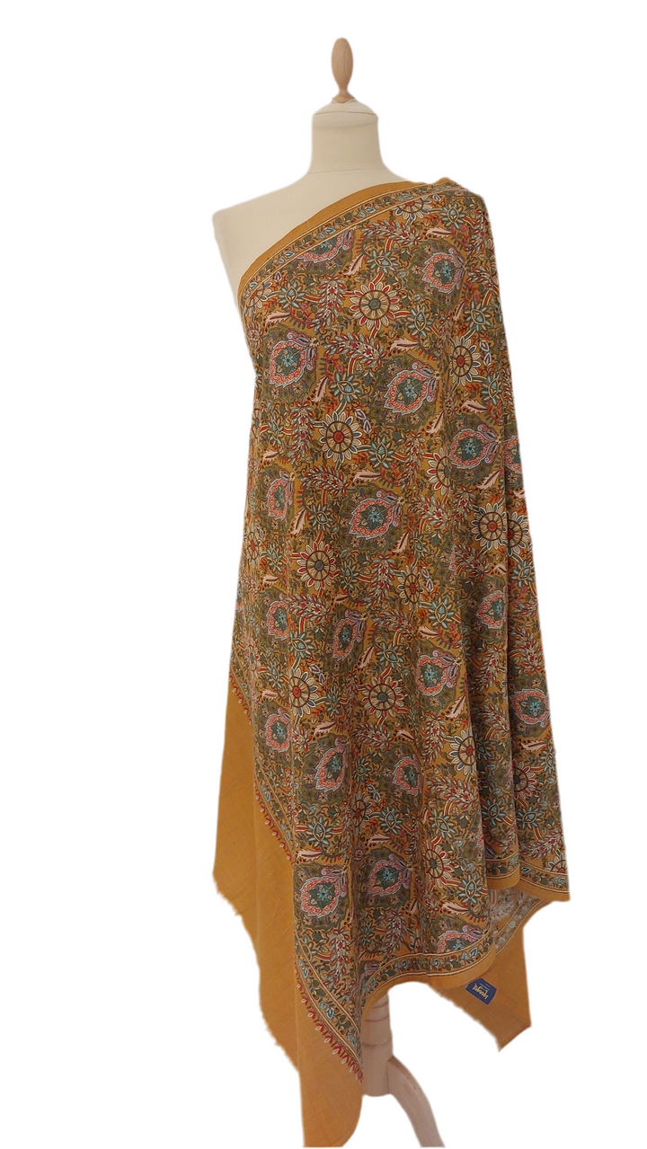 Siya Mustard Yellow Cashere Shawl |House Of Inaayat