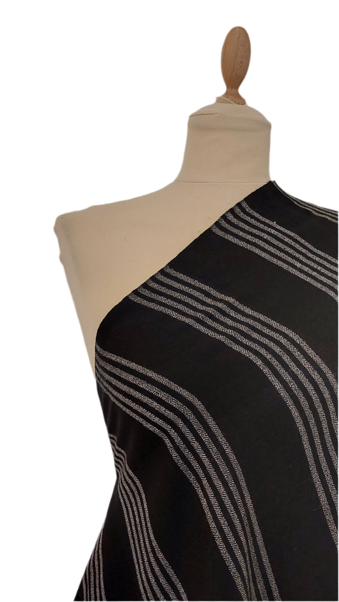 Black and Grey Stripe Cashmere Scarf | House of Inaayat