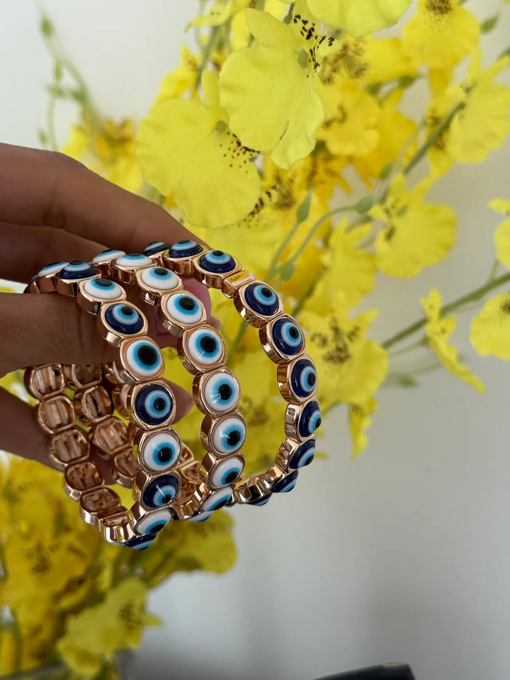 Brass Enamel Evil Eye Bracelets  |Natelzee