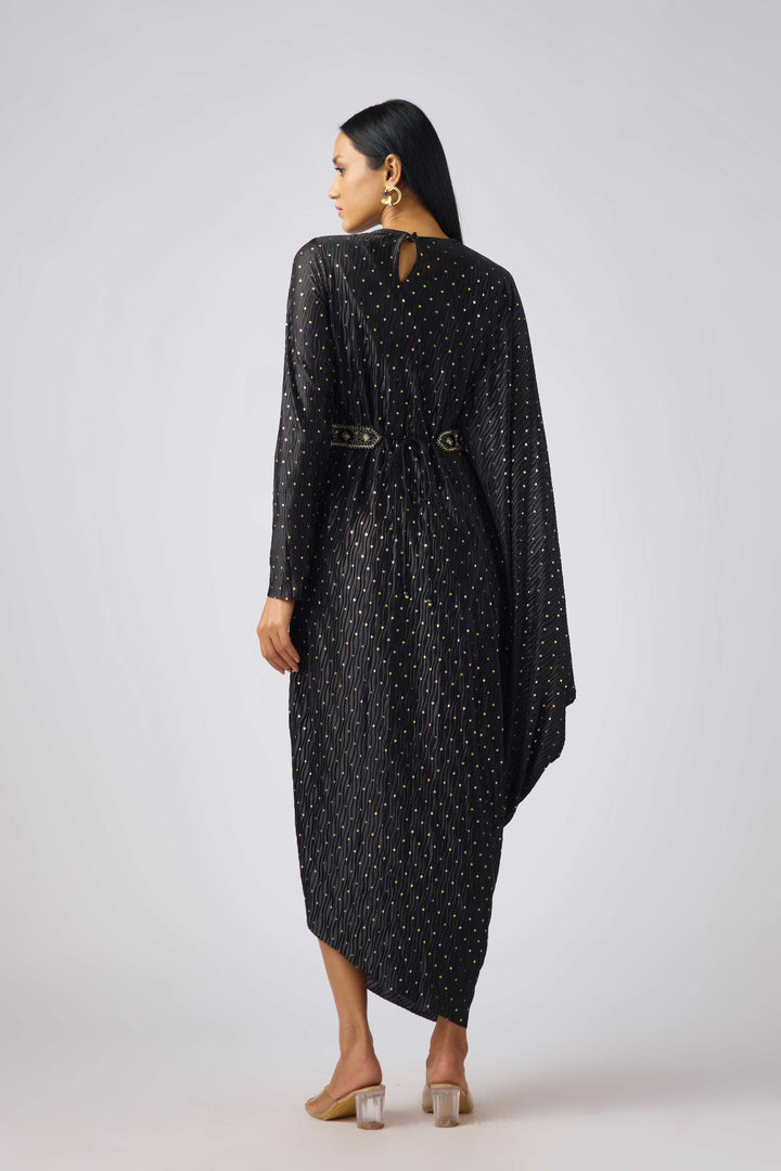 Midnight Glamour Textured Drape Maxi | Basanti Kapde Aur Koffee