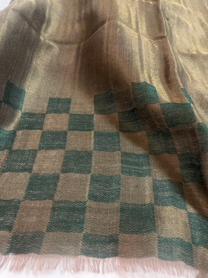 Emerald Green Reversible Cashmere Scarf | House of Inaayat