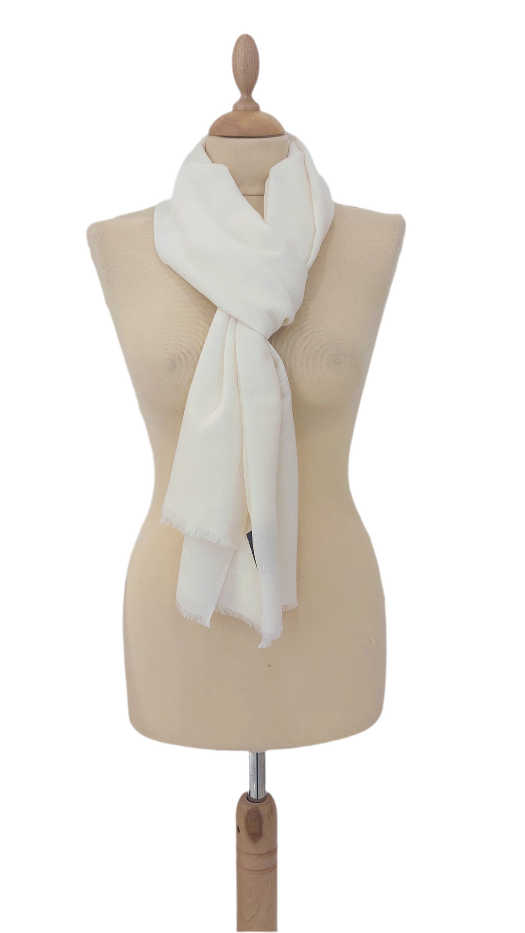 Rania White Plain Pashmina Scarves