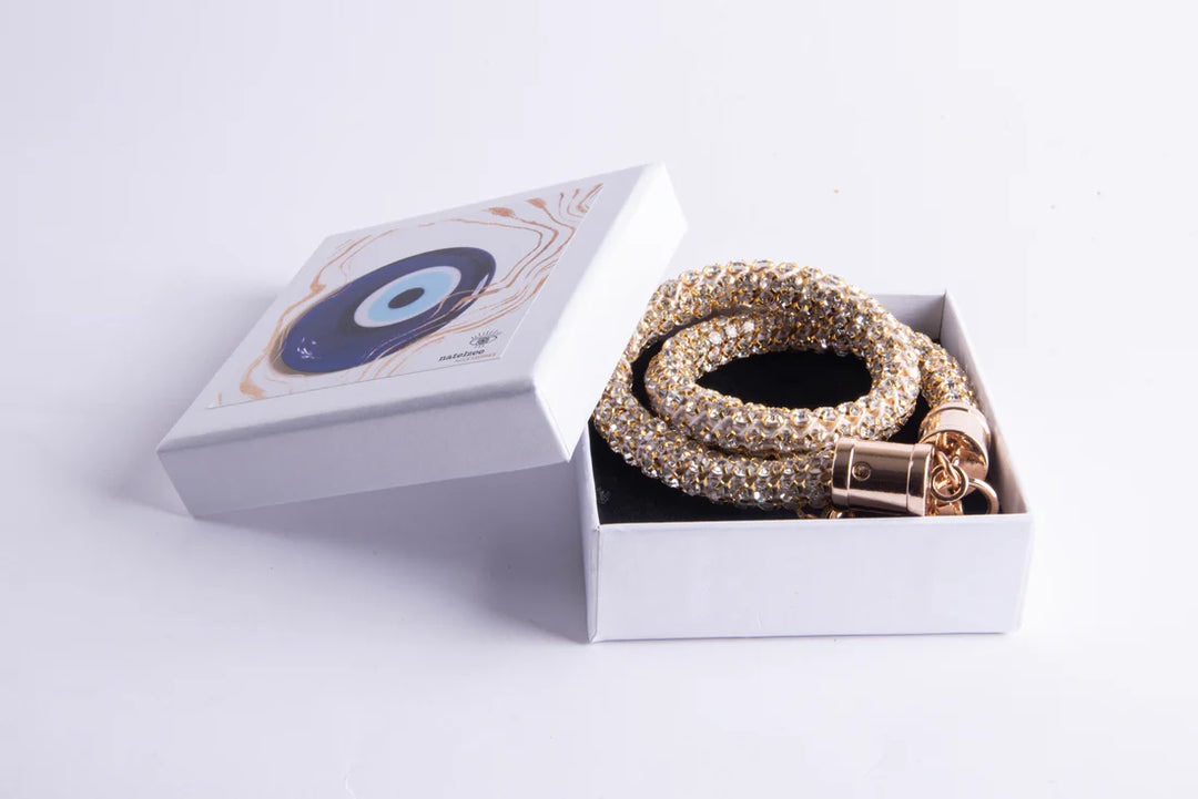 Chunky Crystal Phone Wristlet - Gold |Natelzee