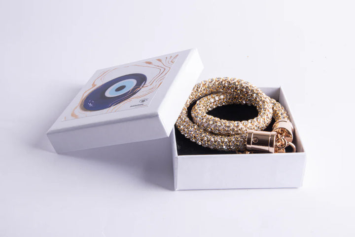 Chunky Crystal Phone Wristlet - Gold |Natelzee