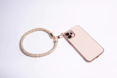 Chunky Crystal Phone Wristlet - Gold |Natelzee