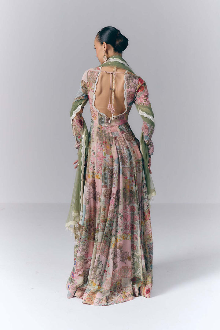 Patchwork Embroidered Anarkali Set |VARUN BAHL
