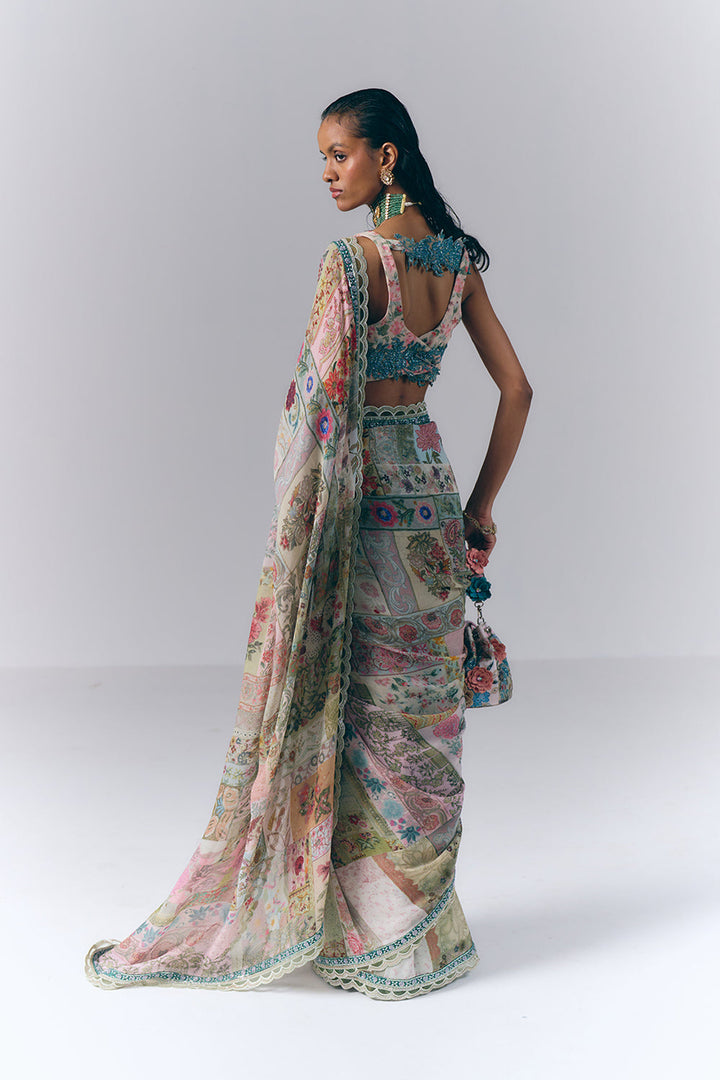 Botanical Mosaic Saree |VARUN BAHL