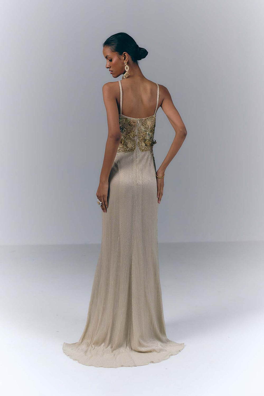 Champagne Drape Gown |VARUN BAHL