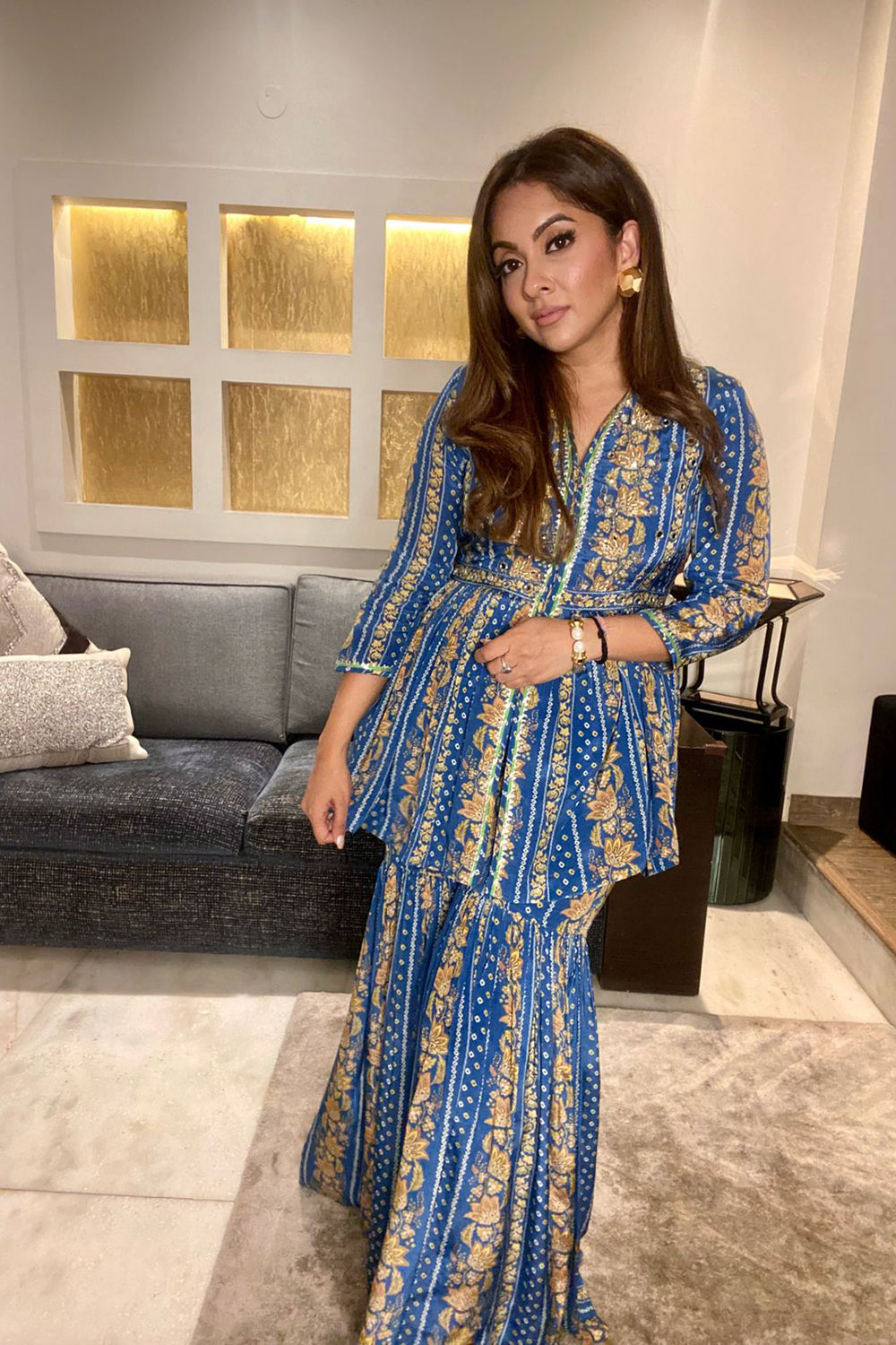 Elvya Peplum Sharara Set | The Bumble Bee