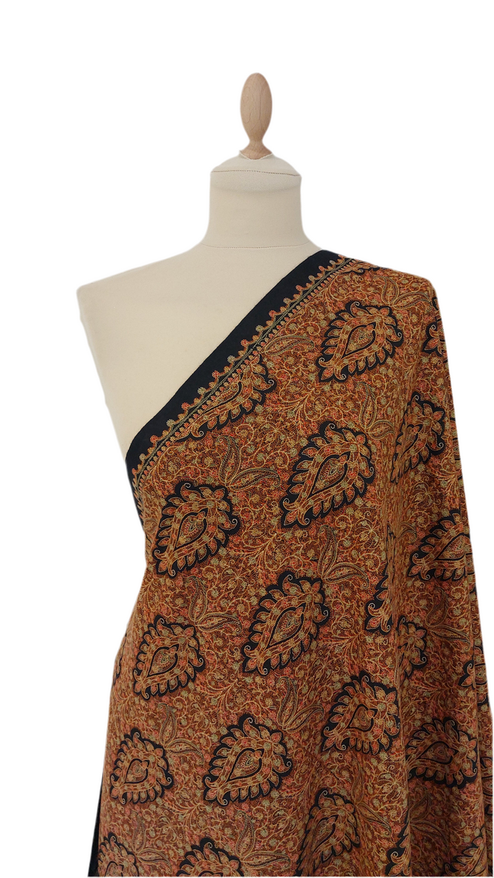 Siya Black Cashmere Shawl | House Of Inaayat