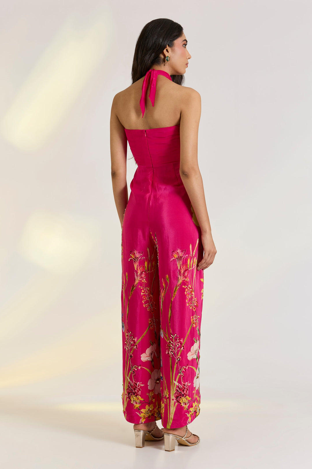 Pink Floral Draped Jumpsuit| Shruti rawal