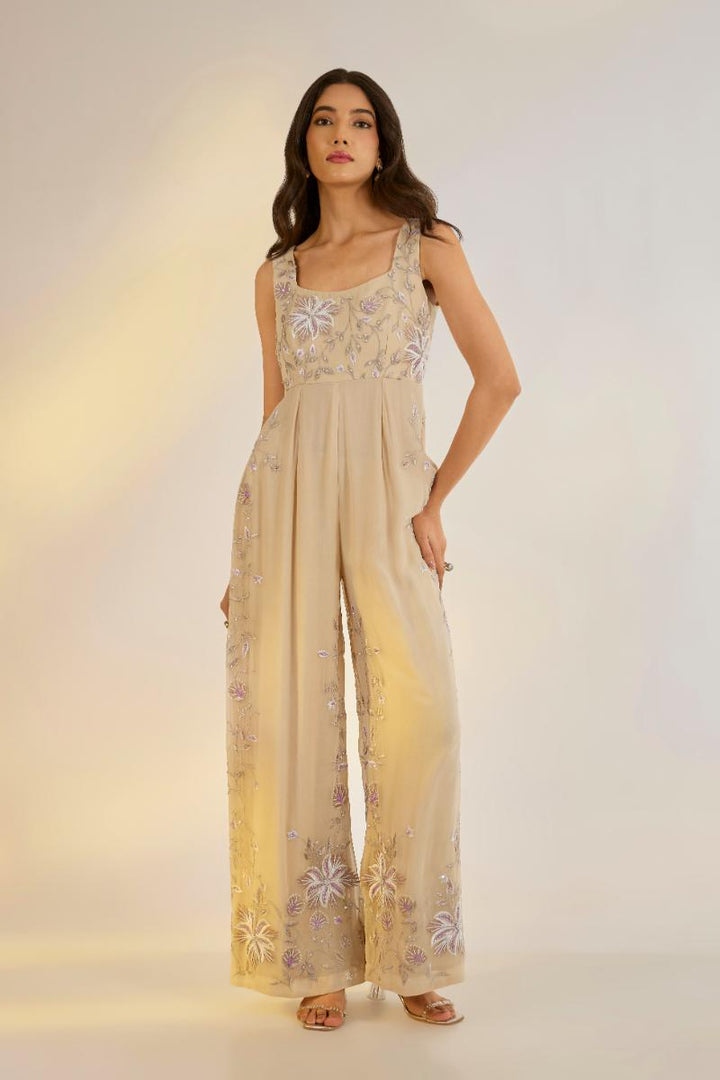Georgette Floral Embroidered Jumpsuit| Shruti rawal