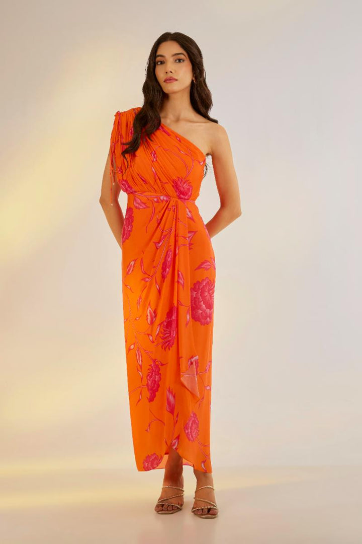 Printed Cowl Drape Dress| Shruti rawal
