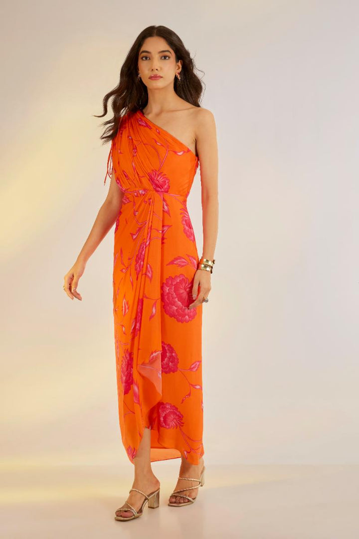 Printed Cowl Drape Dress| Shruti rawal