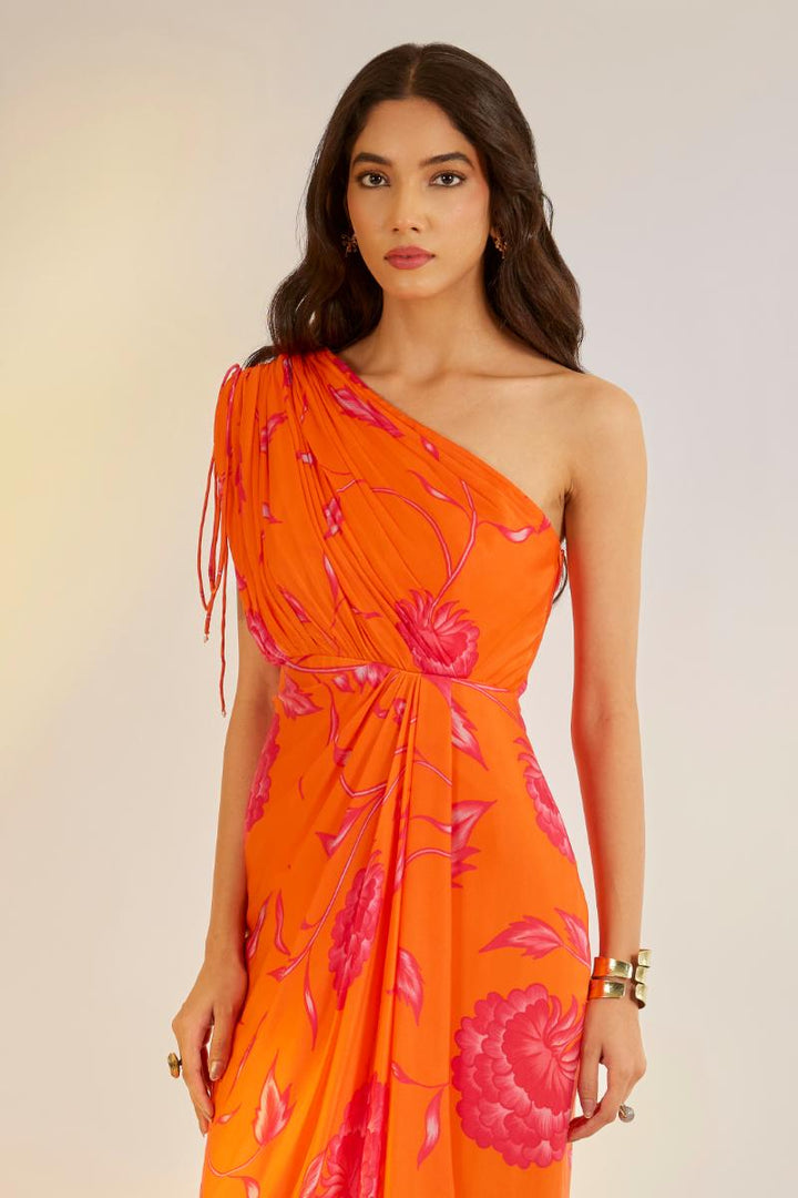 Printed Cowl Drape Dress| Shruti rawal